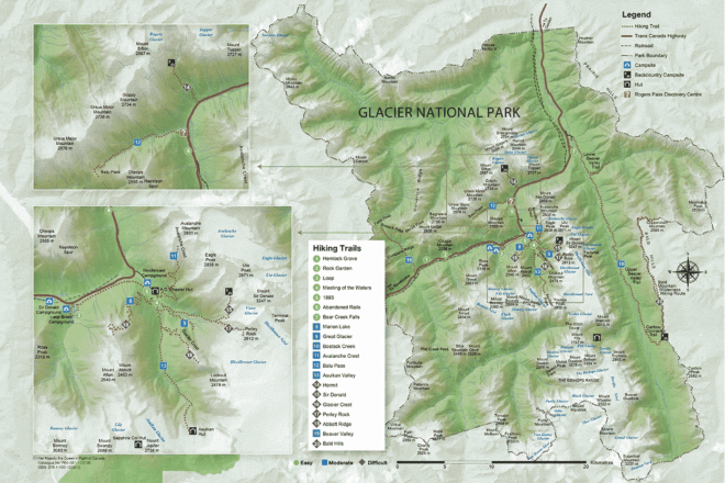 Glacier National Park Trail Map