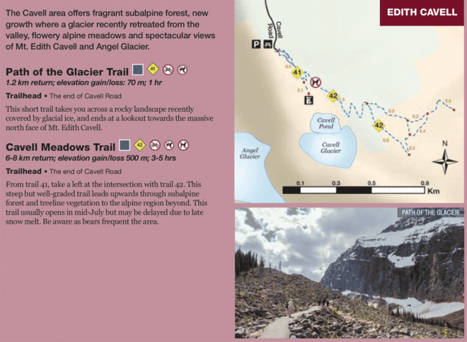 Jasper National Park Edith Cavell Trail Map