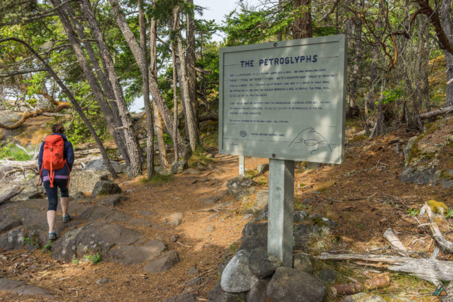 Coast Trail Petroglyphs Sign