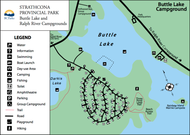 Nootka Trail Accommodations Buttle Lake Campground Map