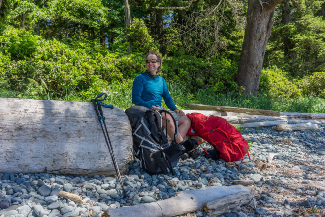 Nootka Trail Driftwood Logs Rest Break