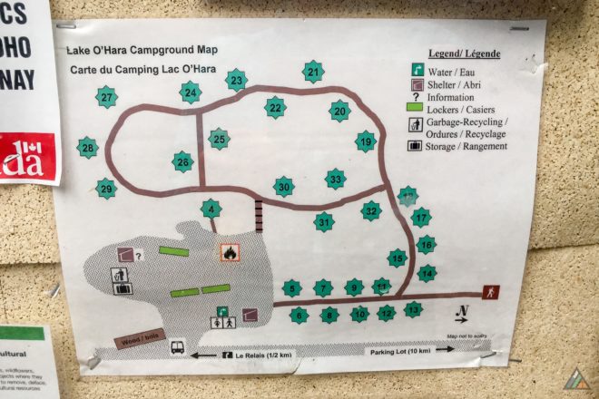 Lake O'Hara Campground Map