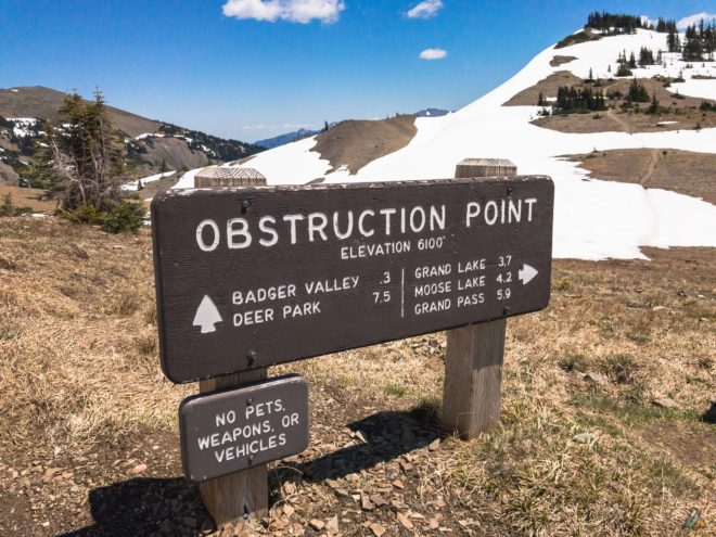 Grand Pass Trail Obstruction Point Sign