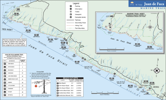 Juan de Fuca Marine Trail Map