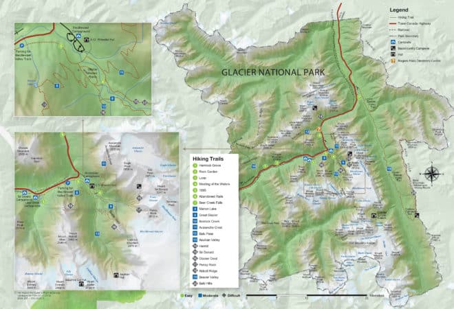 Glacier Hiking Trails Map