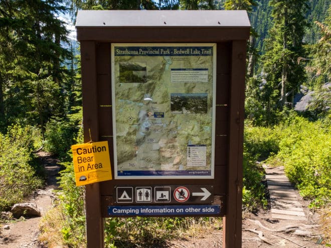 Bedwell Lakes Trail Bear Warning Sign